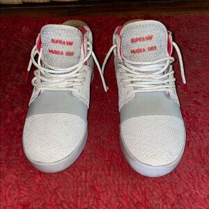 Supra 003 Assassin Creed Collaboration Gray and Red High-Top Sneakers